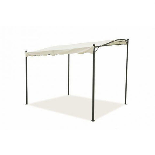 GAZEBO DA GIARDINO "VERANDA" 3x2,5m TELAIO METALLO COPERTURA IN POLIETILENE ECRU LIFE IN GARDEN