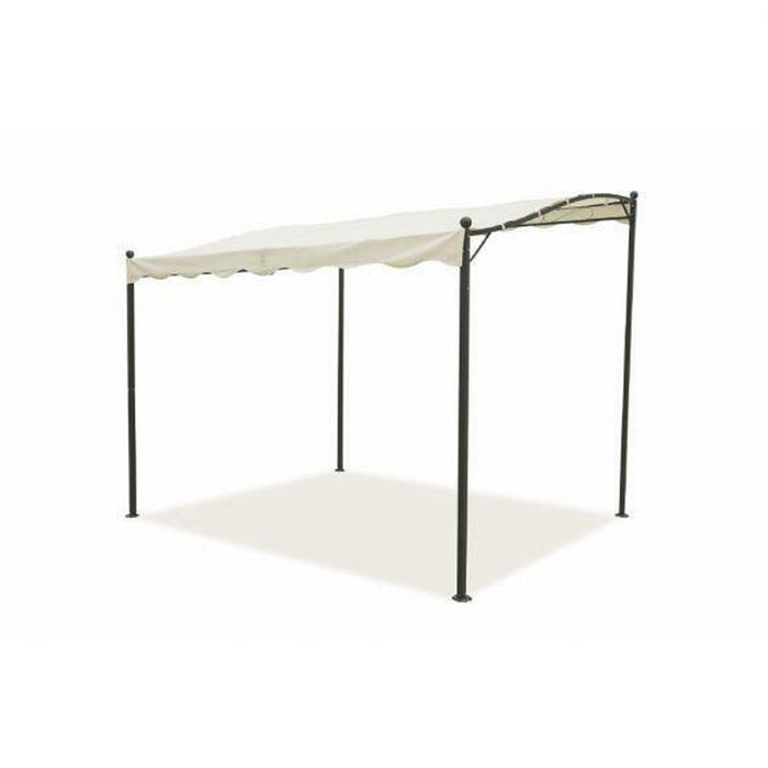 GAZEBO DA GIARDINO "VERANDA" 3x2,5m TELAIO METALLO COPERTURA IN POLIETILENE ECRU LIFE IN GARDEN