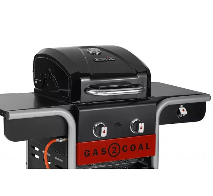 Char-Broil Gas2Coal, Barbecue ibrido (a gas e a carbonella), colore nero