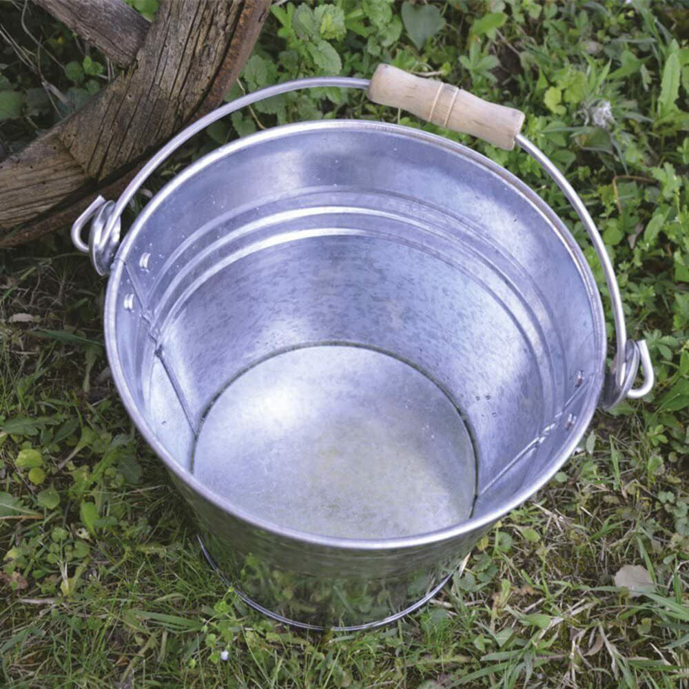 SECCHIO IN METALLO ZINCATO CON MANICO IMPUGNATURA IN LEGNO 10 LT GIARDINO E CASA SEZI000010000