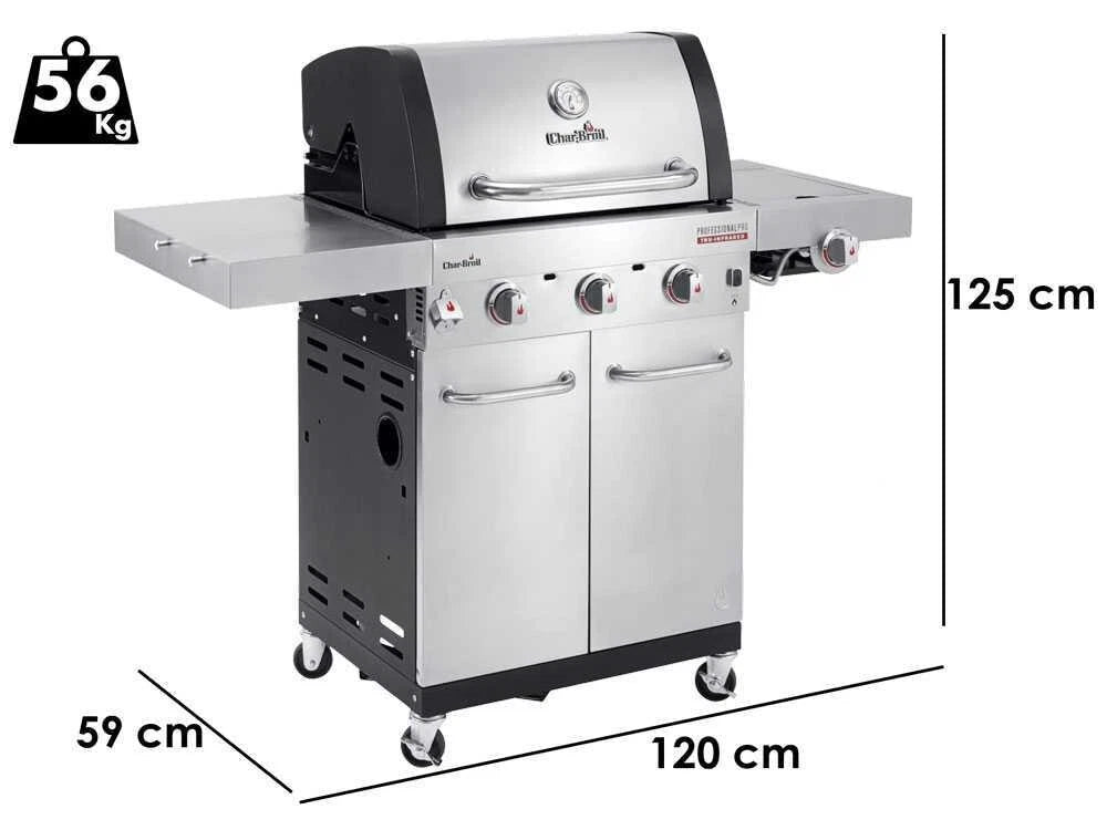 Char-broil Professional Pro S 3 BBQ a gas Tru-infrared 3 bruciatori + 1 laterale