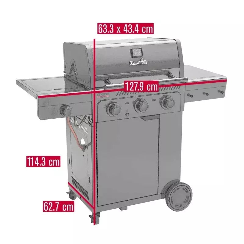 Barbecue a gas Char-Broil Essential 3 G con 3 bruciatori, griglie in ghisa