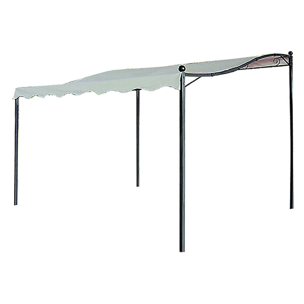 GAZEBO DA GIARDINO "VERANDA" 3x2,5m TELAIO METALLO COPERTURA IN POLIETILENE ECRU LIFE IN GARDEN