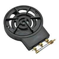 FORNELLONE FORNELLO GHISA GAS PORTATILE BRUCIATORE A 3 FUOCHI CAMPEGGIO CON GRIGLIA SMONTABILE PROJECT03 VULCAN3