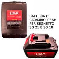 BATTERIA RICAMBIO 21V 8Ah PER SEGHETTO POTATORE ELETTRICO SG21 E SG18 LISAM A1923/8