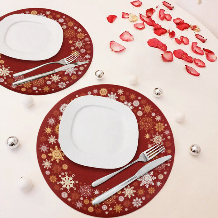 Sottopiatti Natale Set 6 Pz Rotondi 33 Cm Pvc Sotto Piatto Antimacchia Centrotavola Natalizo Dis_A