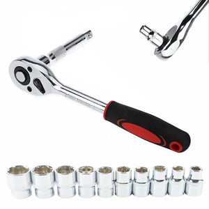 12 CHIAVI BUSSOLA ESAGONALI 1/2 CRICCHETTO PROLUNGA BUSSOLE REVERSIBILE 8-24MM