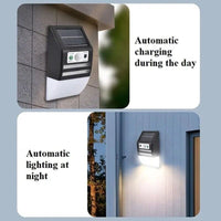 APPLIQUE DOPPIA STRISCIA LED MURO PARETE ESTERNO SOLARE SENSORE MOVIMENTO 0597