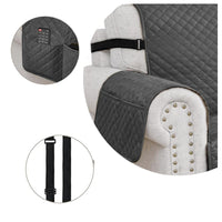 Copridivano Impermeabile Tasche Laterali Proteggi Divano Antimacchia Antiscivolo 3 Posti Antracite