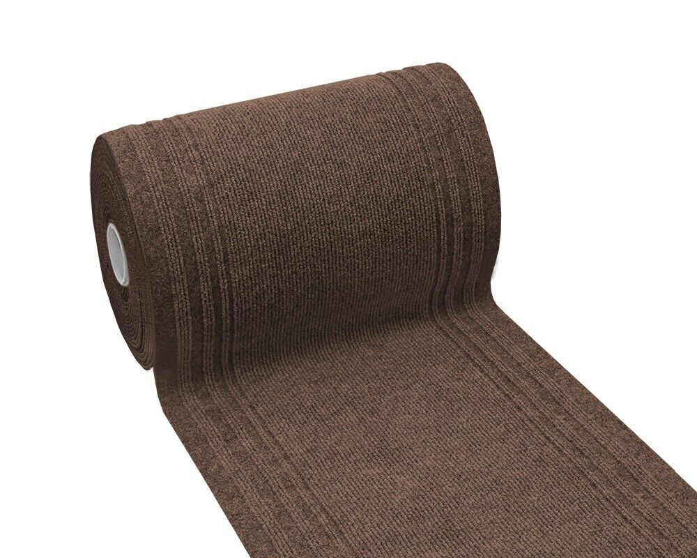 Tappeto Passatoia Antiscivolo 67x500 cm Interno Esterno Corridoio Scala Assorbente Marrone
