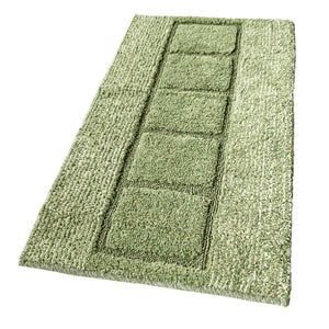 Tappeto Bagno Cotone Shaggy 55x90 Cm Verde Scendiletto Camera Morbido Assorbente Antiscivolo