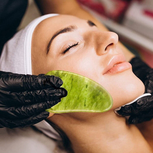 RULLO GIADA NATURALE E GUA-SHA PER VISOMASSAGGIATORE RASSODANTE E DETOSSINANTE