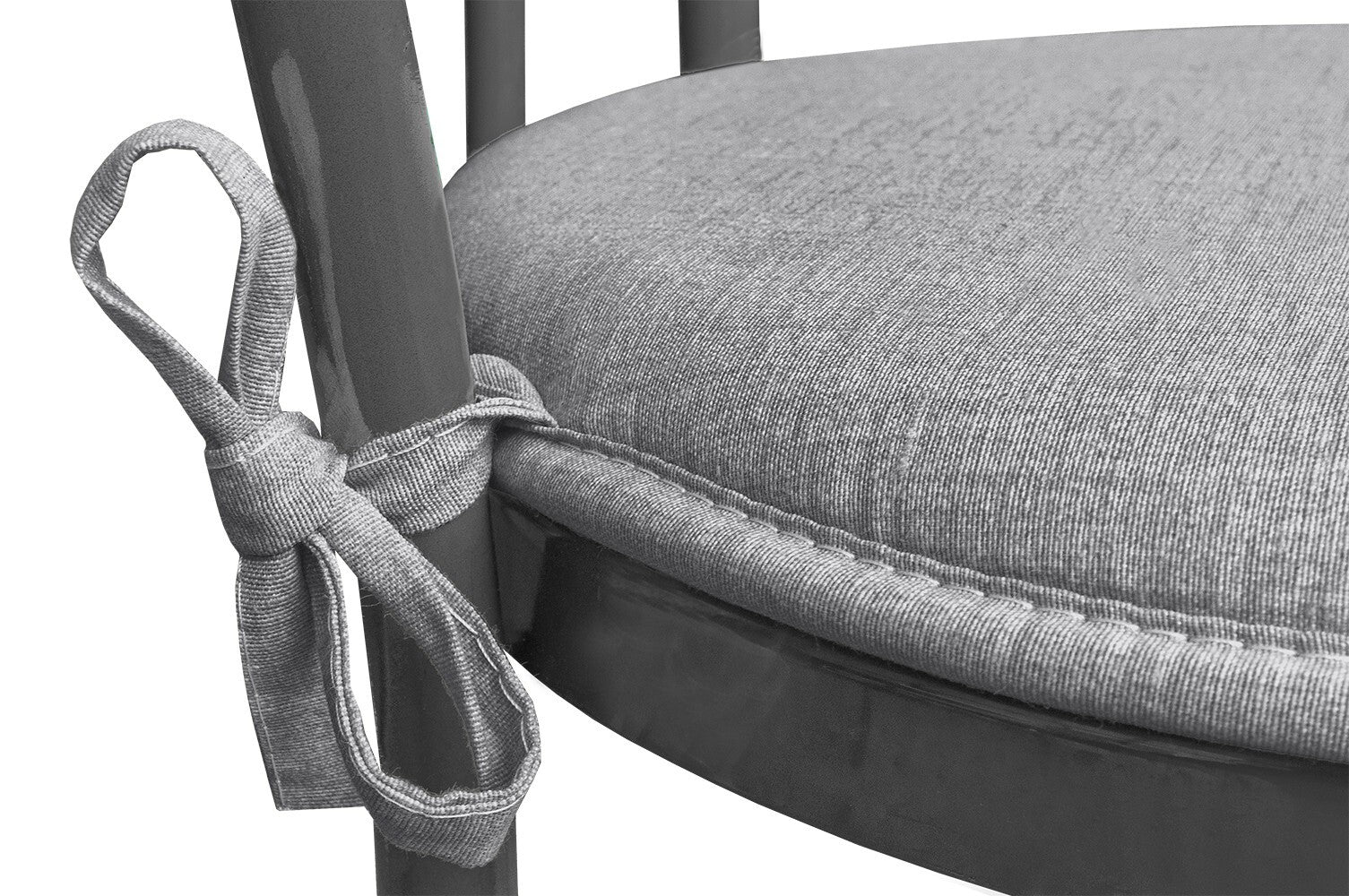 Set 4 Cuscini Sedia Antracite Rotondi Cotone Lavabili Morbidi Coprisedia Tondo Tinta Unita Pastello