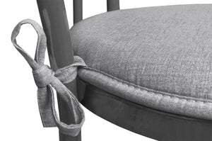 Set 4 Cuscini Sedia Antracite Rotondi Cotone Lavabili Morbidi Coprisedia Tondo Tinta Unita Pastello