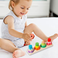 GIOCO EDUCATIVO IN LEGNO FORME GEOMETRICHE COLORATE MONTESSORI BAMBINI 52296A