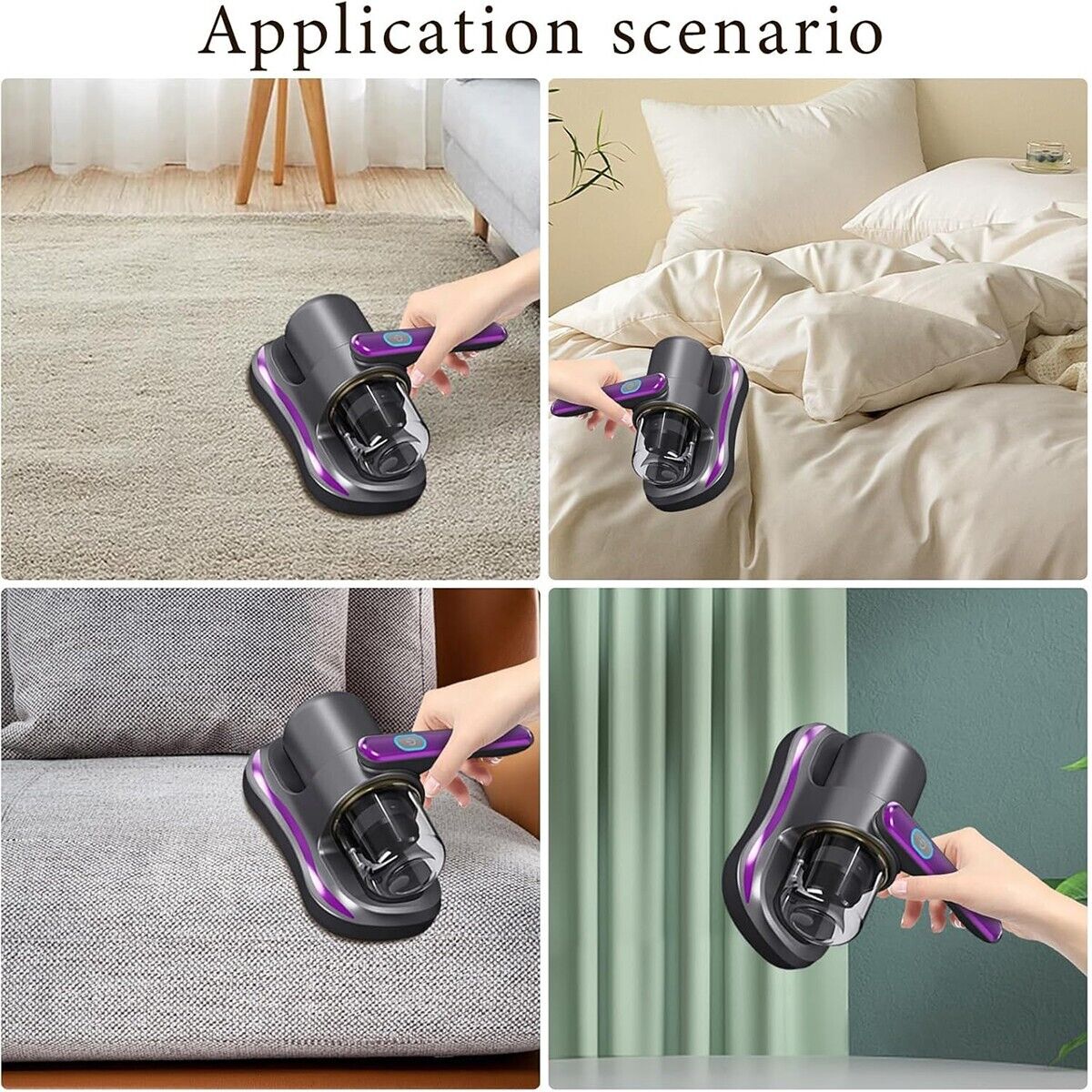 ASPIRAPOLVERE PORTATILE STERILIZZATORE UV PULIZIA ACARI MATERASSI TAPPETI 100W