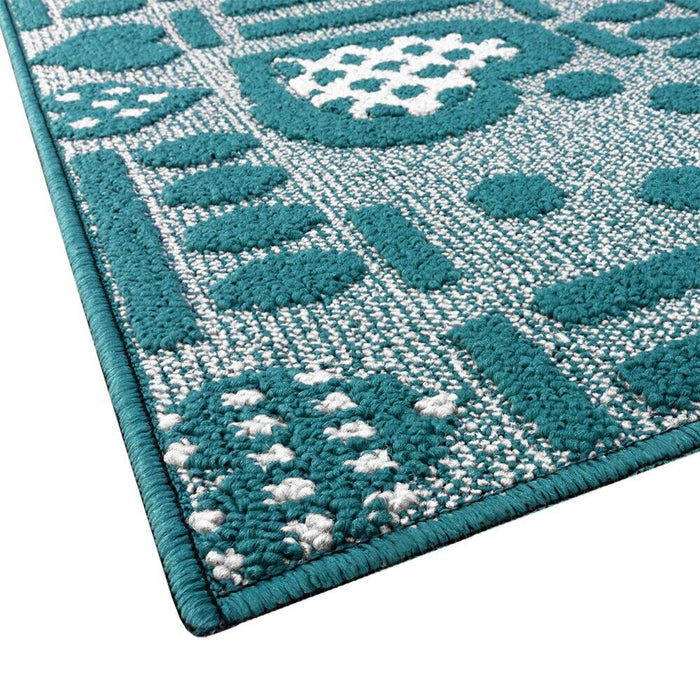 Tappeto Cucina Antiscivolo Cuori 3D Lavabile Moderno Assorbente Blu 57x230 cm