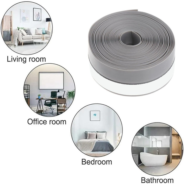 GUARNIZIONE ADESIVA PARAFREDDO PARASPIFFERI PORTE FINESTRE GRIGIO CHIARO 25MM