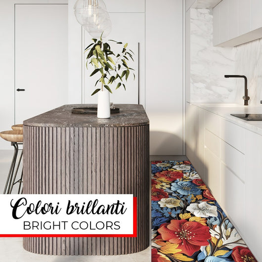 Tappeto Cucina Gomma Pvc 51x140 cm Antimacchia Passatoia Antiscivolo Antisfilo Lavabile Dis_H