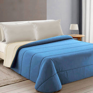 Trapunta Piumone Invernale DoubleFace 250gr Coperta Calda Letto Matrimoniale Made In Italy Azzurro