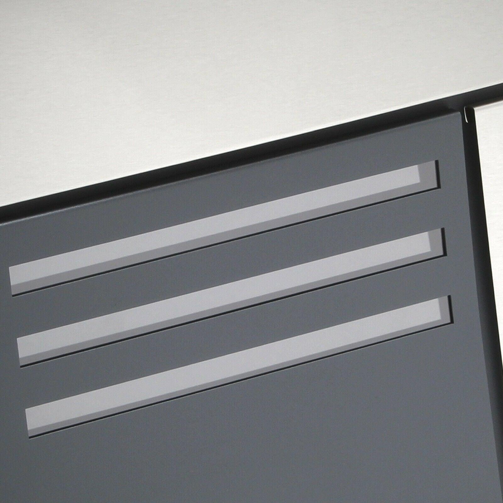 Cassetta postale di design da parete in acciaio zincato antracite e giornali in acciaio inox antracite 16_0000096