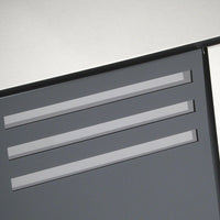 Cassetta postale di design da parete in acciaio zincato antracite e giornali in acciaio inox antracite 16_0000096