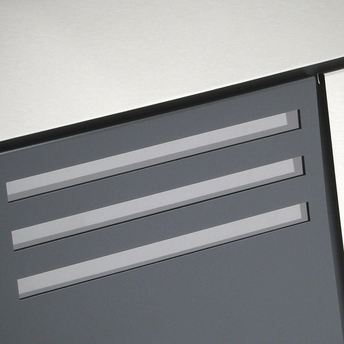 Cassetta postale di design da parete in acciaio zincato antracite e giornali in acciaio inox antracite 16_0000096