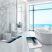 Tappeto Bagno 50x110 Cm Doccia Scendiletto Pelo Raso Morbido Assorbente Antiscivolo Lavabile Blu