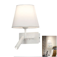 APPLIQUE DA PARETE BIANCA CON LED 3W E27 DESIGN MODERNO LETTURA CAMERA