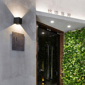 APPLIQUE LED COB LAMPADA PARETE 20W QUADRATO NERO NATURALE INTERNO ESTERNO 18