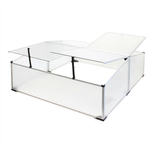 Mini serra da giardino doppia in alluminio e policarbonato cm 100 x 120 x 40 apertura a cilindro orto da esterno 16_0002680