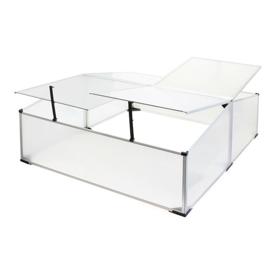 Mini serra da giardino doppia in alluminio e policarbonato cm 100 x 120 x 40 apertura a cilindro orto da esterno 16_0002680