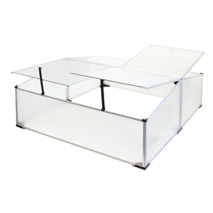 Mini serra da giardino doppia in alluminio e policarbonato cm 100 x 120 x 40 apertura a cilindro orto da esterno 16_0002680