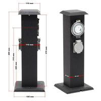 Colonnina Energy 2 prese di corrente esterne con timer in metallo IP44 16_0002280