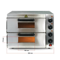 Forno pizza 3000 watt 2 stadi acciaio raffinato alimentare pietra refrattaria per pizza 16_0002440
