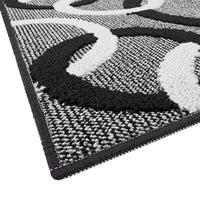 Tappeto Cucina 50x80 Cm Tridimensionale Cerchi 3D Assorbente Morbido Moderno Antiscivolo Nero