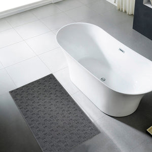 Tappeto Bagno Morbido Assorbente Antiscivolo 3D Intrecciato Scendiletto Lavabile 45x75 Cm Antracite