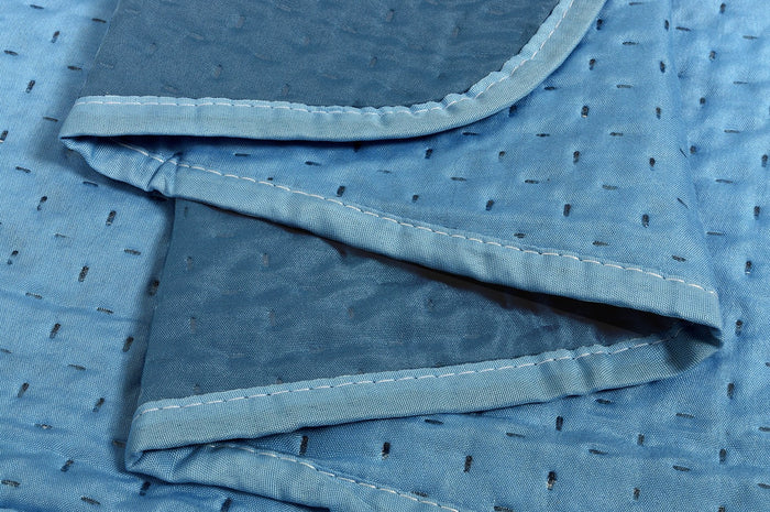 Trapunta Double Face 200x255 cm Coperta Morbida Copriletto Tinta Unita Blu