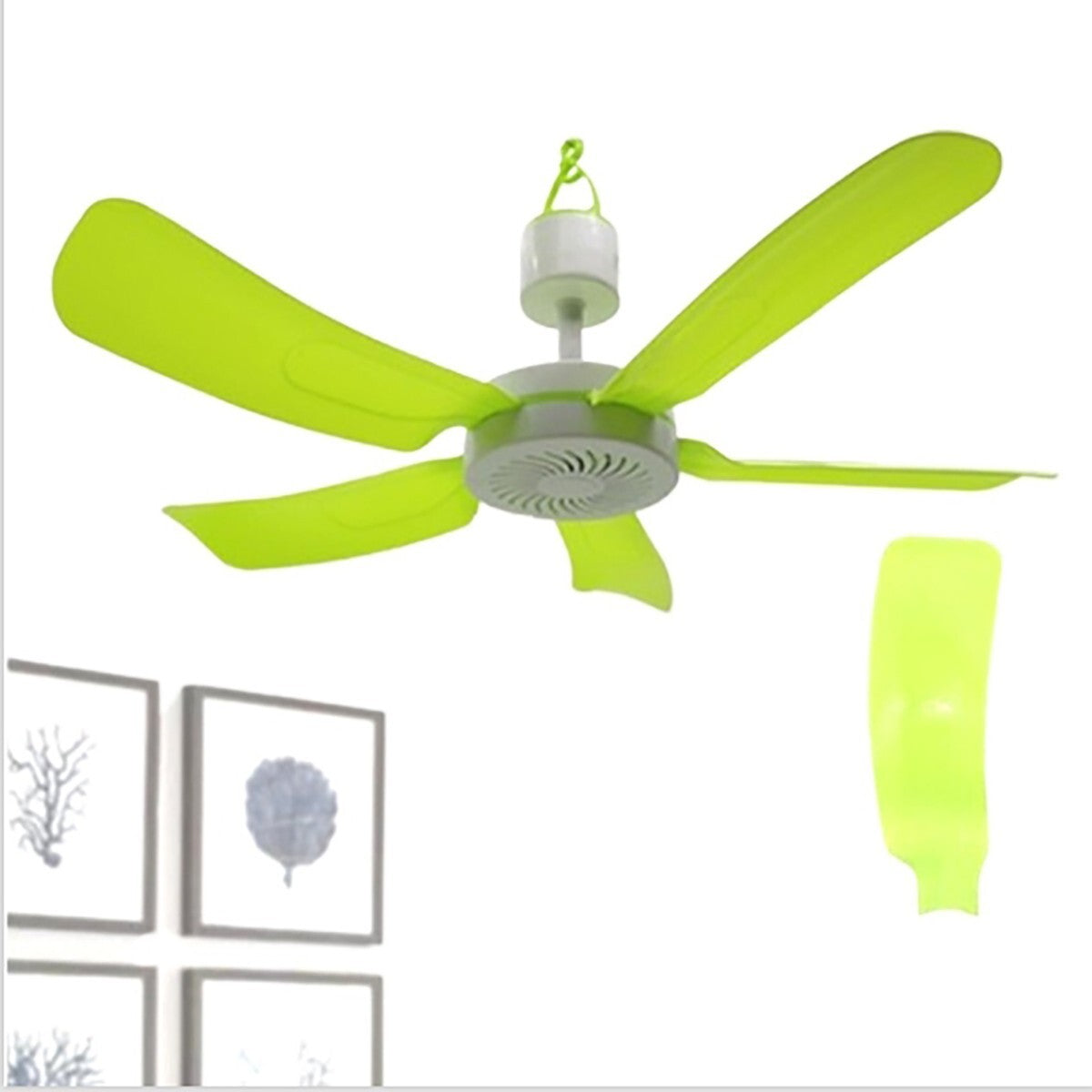 VENTILATORE CASA SOFFITTO 5 PALE ANELLO AGGANCIO ON OFF DIAMETRO 60CM HQ-999A