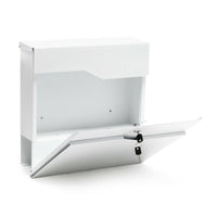 Cassetta postale di design bianca da parete portariviste per giornali in acciaio zincato 37 x 37 x 10,5 cm bianco 16_0000091