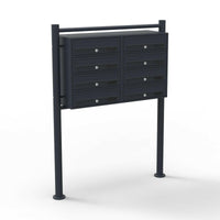 Doppio blocco di 8 cassette postali su piedi con ingressi di posta neri 16_0000151