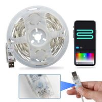 STRISCIA LED 10 METRI BLUETOOTH RGB SMART 10M CON TELECOMANDO APP NATALE IP67