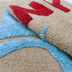 Tappeto Bagno Città Puro Cotone Assorbente 55x90 Cm Camera Scendiletto Morbido New York