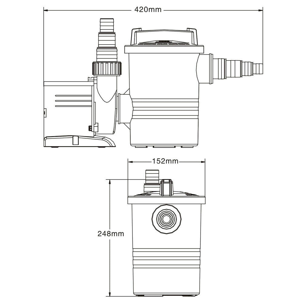 Pompa per piscina 9000 litri orari circolazione 140 watt con filtro eco 16_0001988