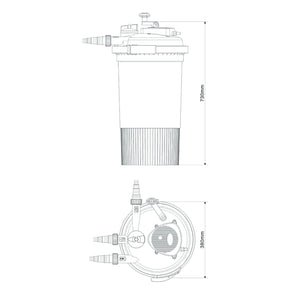 Filtro UV per laghetto a pressione 18 Watt 30.000 litri facile pulizia 16_0001921