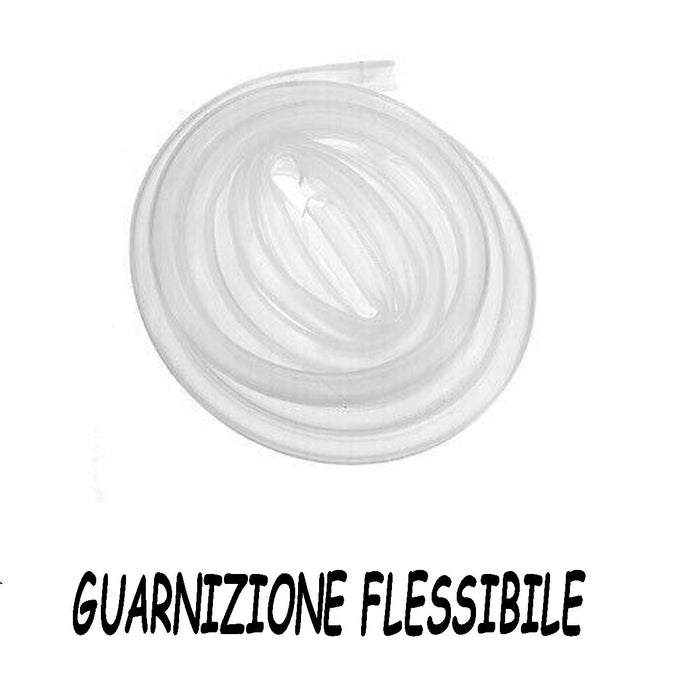 GUARNIZIONE BOX DOCCIA PROFILO A RICAMBIO SILICONE TRASPARENTE 6MM 2MT 74230