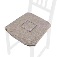 Set 6 Cuscini Sedia Cotone Con Alette Lavabili Morbidi Universali Moderni Coprisedia Maculati Marrone