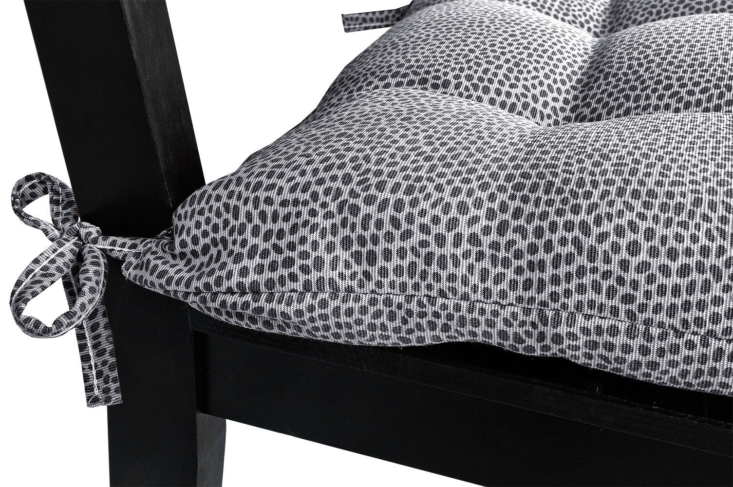 Set 4 Cuscini Sedia Cotone Maculati Morbidi Universali Lavabili Coprisedia Imbottitura Ovatta Grigio