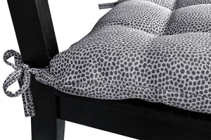 Set 4 Cuscini Sedia Cotone Maculati Morbidi Universali Lavabili Coprisedia Imbottitura Ovatta Grigio