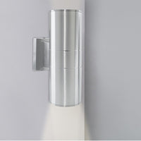 APPLIQUE DA PARETE LED LAMPADA ESTERNO DESIGN MODERNO ALLUMINIO ARGENTO SILVER